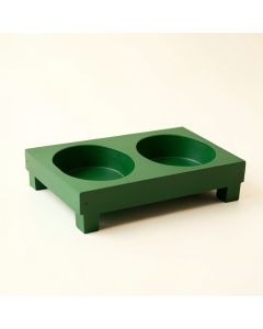 Maple Falls Pet Feeding Stand With Two Plain Empty Bowls - Green (synthetic illustration; no displayed measurements)