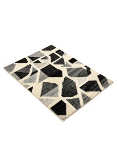 Younts Geometric Tufted Wool Gray/Beige/Black Area Rug