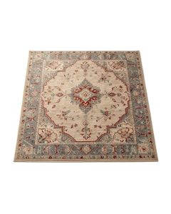 Webber Southwestern Machine Made Power Loom Wool/Polyester Beige/Gray/Red Area Rug