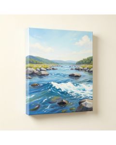 River Stones - Painting Print On Canvas (synthetic illustration; no displayed measurements)