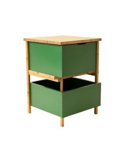 Wren Bend Freestanding Pull-Out Hamper Cabinet - Green