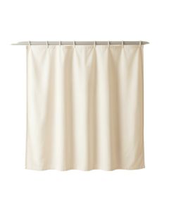 River Bluff Shower Curtain Hanging Flat From A Plain Rod - Ivory (synthetic illustration; no displayed measurements)