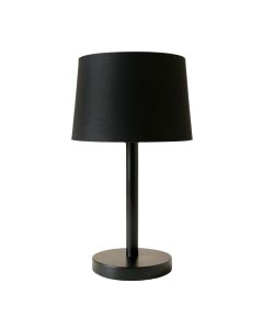 Ash Crest Table Lamp With A Plain Fabric Shade - Black