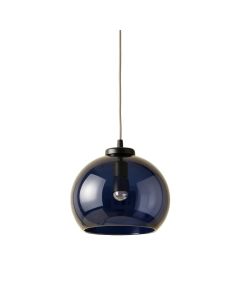 Vale Arc Pendant Light Suspended From One Plain Cable - Navy