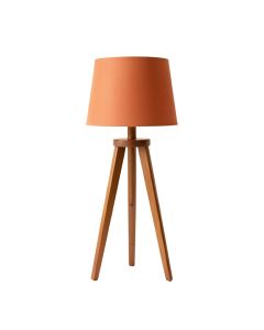 Birch Arc Floor Lamp With A Plain Fabric Shade