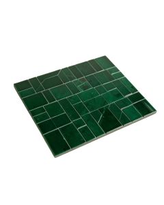 Apollo Tile Emerald Green Glass Mosaic Tile - 11.3 '' X 11.3 '' Sheet For Kitchen