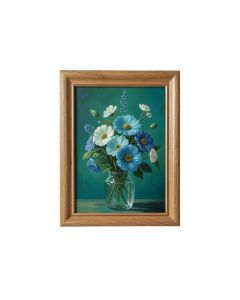 Flowers In Unity Teal By David Bromstad - Picture Frame Painting Print On Plastic