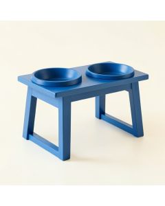 Harbor Dale Pet Feeding Stand With Two Plain Empty Bowls - Blue (synthetic illustration; no displayed measurements)