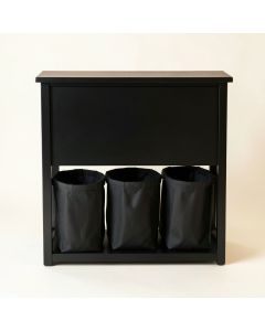 Sage Crest Laundry Sorting Station With Plain Removable Bags - Black (synthetic illustration; no displayed measurements)