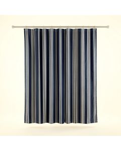 Maple Brook Shower Curtain Hanging Flat From A Plain Rod - Navy (synthetic illustration; no displayed measurements)
