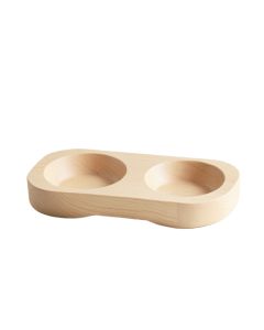 Slate Falls Pet Feeding Stand With Two Plain Empty Bowls - Beige