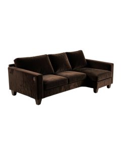 Branham 110.5 '' Wide Velvet Reversible Sofa & Chaise (synthetic illustration; no displayed measurements)