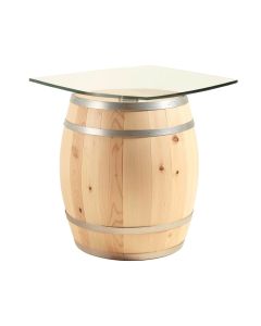 Zackary Live Edge And Glass Wine Barrel Table Bar