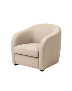 Abel Curved Arm Chair In Clear (synthetic illustration; no displayed measurements)
