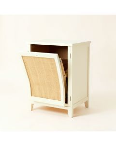 Slate Crest Freestanding Pull-Out Hamper Cabinet - Ivory (synthetic illustration; no displayed measurements)