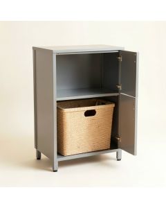 Cedar Dell Freestanding Pull-Out Hamper Cabinet - Gray (synthetic illustration; no displayed measurements)