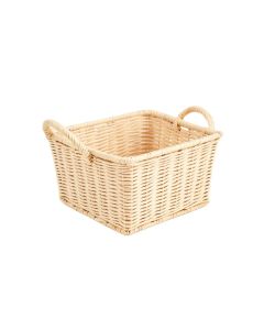 Holly Branch Empty Storage Basket - Cream