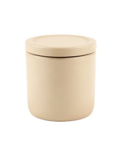 Oak Arc Storage Canister With Lid - Beige
