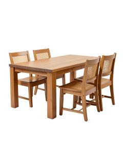 Villani 5 - Piece Drop Leaf Rubberwood Dining Set