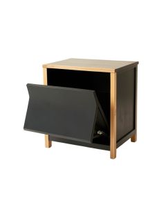 Stone Crossing Freestanding Pull-Out Hamper Cabinet - Black