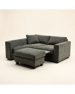 Anneluise 124 '' Wide Microfiber/Microsuede Reversible Modular Sofa & Chaise With Ottoman (synthetic illustration; no displayed measurements)