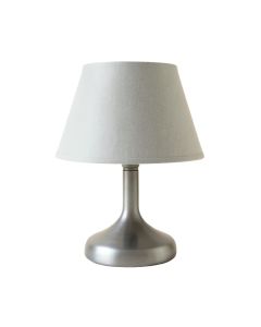 Oak Bend Table Lamp With A Plain Fabric Shade - Gray (synthetic illustration; no displayed measurements)