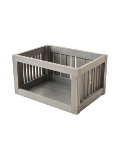 Oak Bridge Empty Furniture-Style Pet Crate - Gray