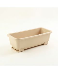 Slate Crest Empty Railing Planter With Integral Brackets - Beige (synthetic illustration; no displayed measurements)