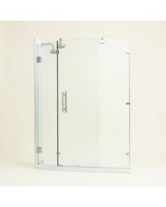 Luca 60 '' X 78 '' Single Sliding Frameless Shower Door (synthetic illustration; no displayed measurements)