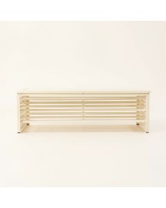 Bay Crest Narrow Outdoor Storage Bench - Ivory (synthetic illustration; no displayed measurements)