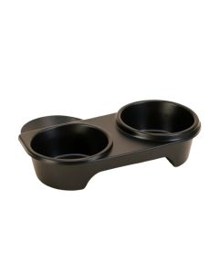 Glen Falls Pet Feeding Stand With Two Plain Empty Bowls - Black