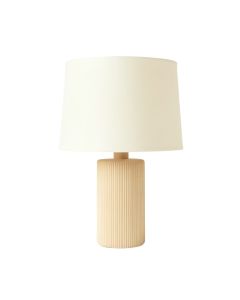 Birch Dell Table Lamp With A Plain Fabric Shade - Cream