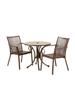 3 Piece Cast Aluminum Outdoor Bistro Set Patio Table Sets With Umbrella