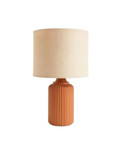 Alder Dale Table Lamp With A Plain Fabric Shade - Terracotta