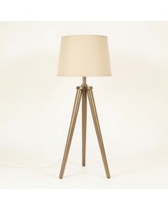 Vale Crossing Floor Lamp With A Plain Fabric Shade - Beige (synthetic illustration; no displayed measurements)