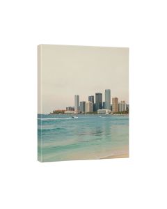 Skyline Series : Honolulu , Hawaii , Usa On Beige Painting Print On Wrapped Canvas