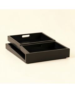 2 Piece Rectangle Wood Accent Tray Set (synthetic illustration; no displayed measurements)