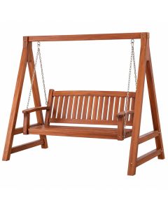Fina Hardwood Hanging Porch Swing With Stand