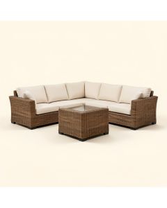 Merlyn 7 Piece Rattan Sectional Seating Group With Cushions (synthetic illustration; no displayed measurements)