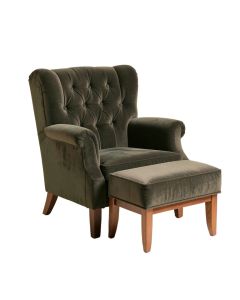 Elroy 32 '' Wide Tufted Wingback Chair And Ottoman (synthetic illustration; no displayed measurements)