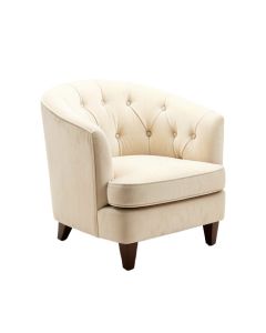 Kestrel Tufted Velvet Upholstered Parsons Chair In Ivory (synthetic illustration; no displayed measurements)
