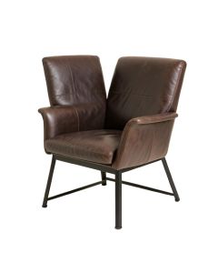 Ellis 28.25 '' Wide Top Grain Leather Wingback Chair