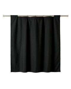 River Canyon Shower Curtain Hanging Flat From A Plain Rod - Black