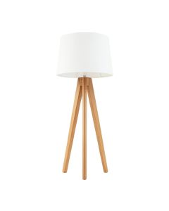 Flint Arc Floor Lamp With A Plain Fabric Shade