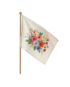 Canadian Patriotic Basket Of Flowers Linen Garden Flag
