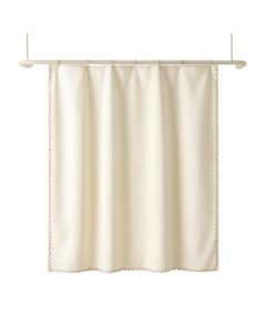 Cove Dell Shower Curtain Hanging Flat From A Plain Rod - Cream (synthetic illustration; no displayed measurements)