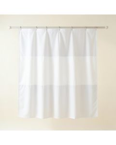 Dawn Bridge Shower Curtain Hanging Flat From A Plain Rod - White (synthetic illustration; no displayed measurements)