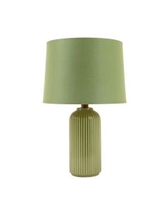 Spruce Brook Table Lamp With A Plain Fabric Shade - Green