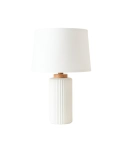 Rowan Bluff Table Lamp With A Plain Fabric Shade - White