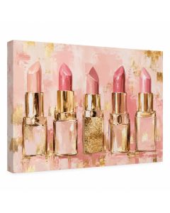 Fashion And Glam Lipstick Collection Makeup By Oliver Gal - Wrapped Canvas Graphic Art Print